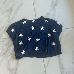 Splendid Navy Top with White Star Motif